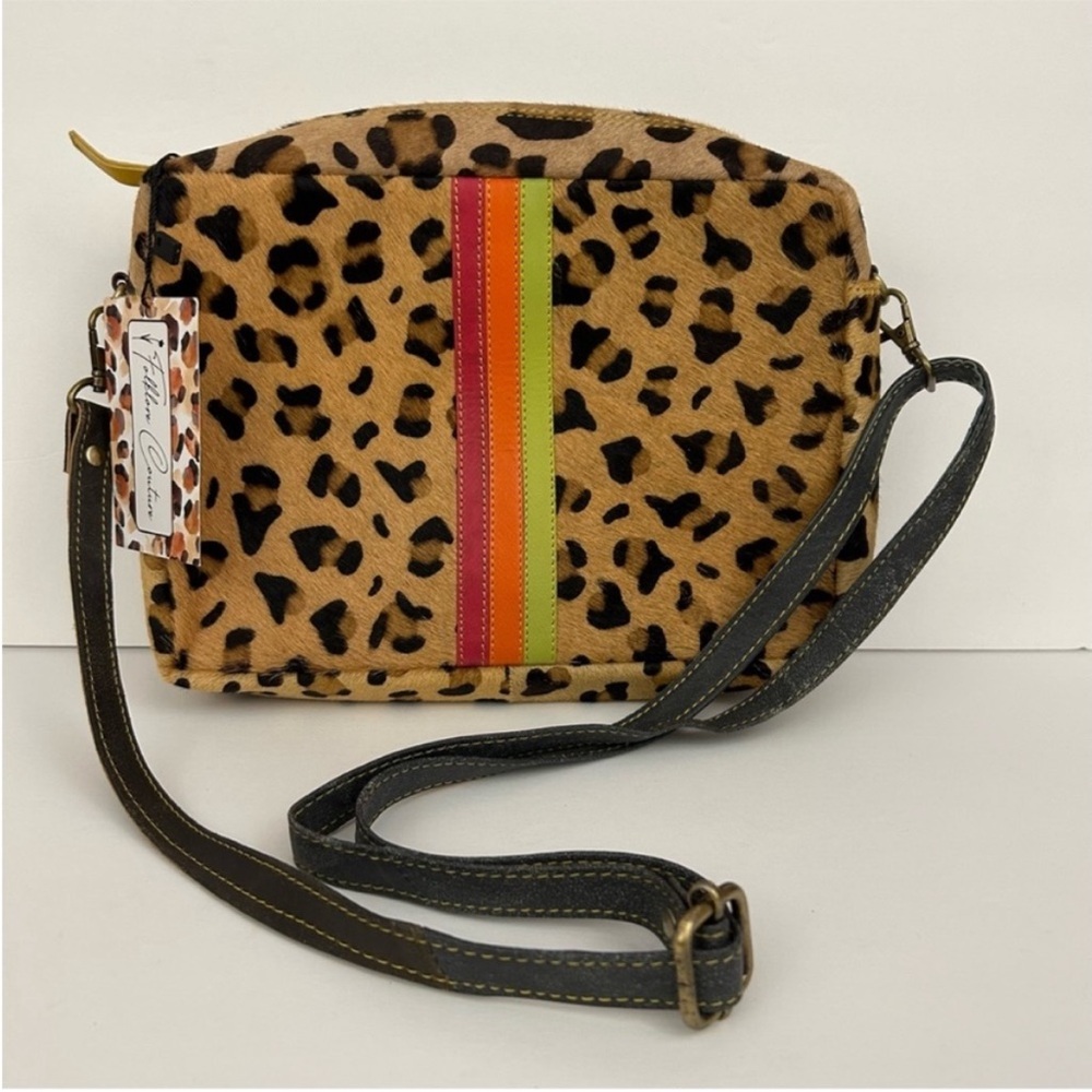 NWT Folklore Couture Pucker up print crossbody bag leopard purse